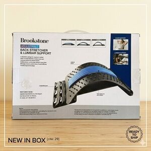 Brookstone Blue and Black Adjustable Lumbar Support